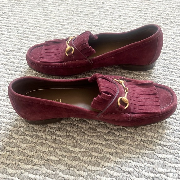 Gucci Loafer suede gold hardware with fringe 36 - Picture 2 of 5